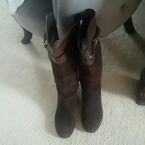 Tory Burch riding boots sze 8 1/2 leather & suede